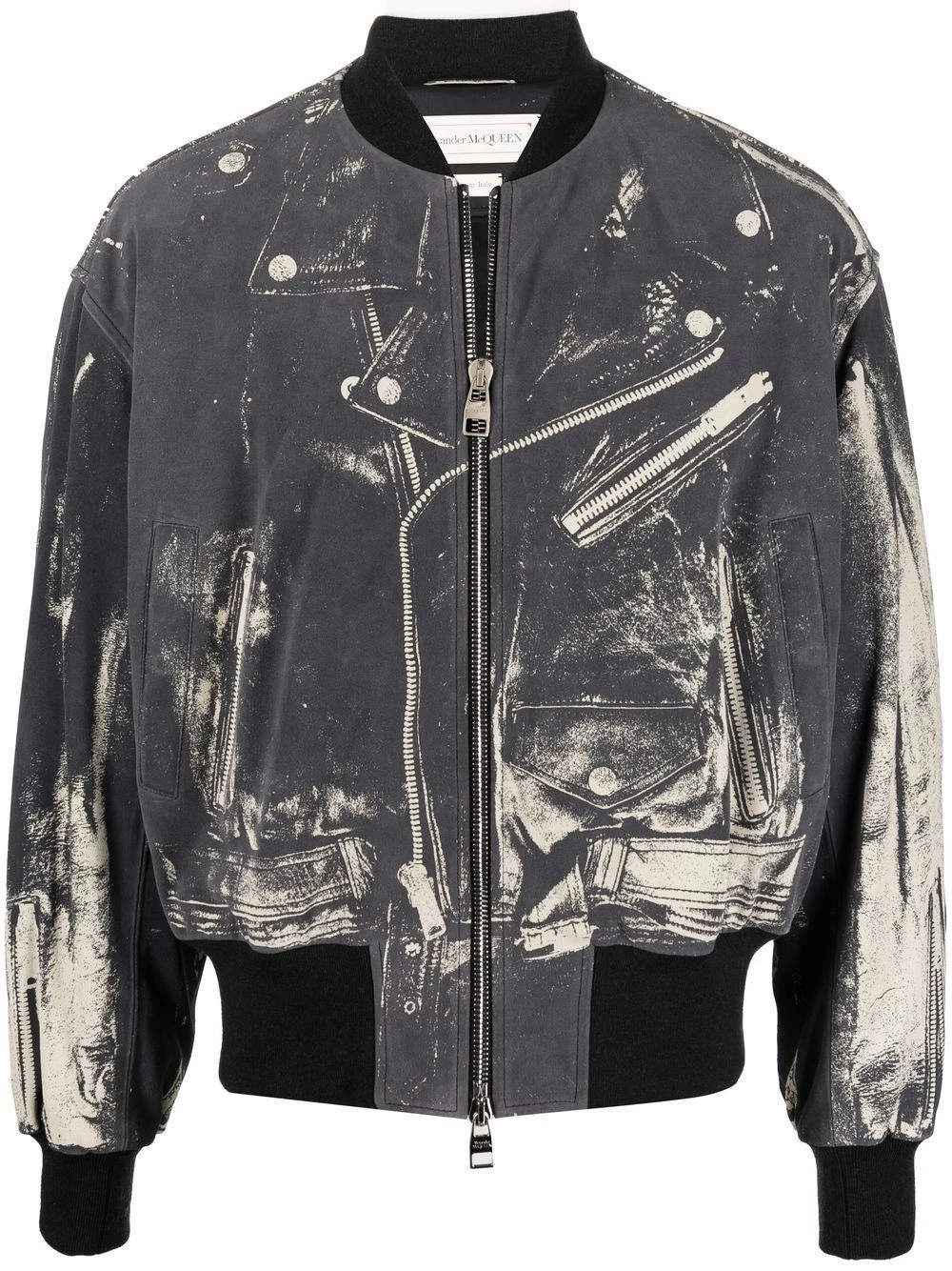 Alexander McQueen Zipped bomber jacket 1 Alexander McQueen zipped bomber jacket