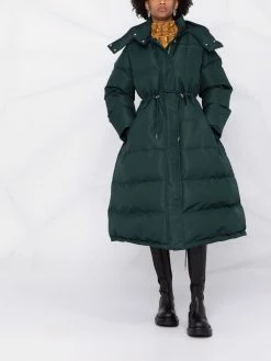 Alexander McQueen logo-embroidered padded coat