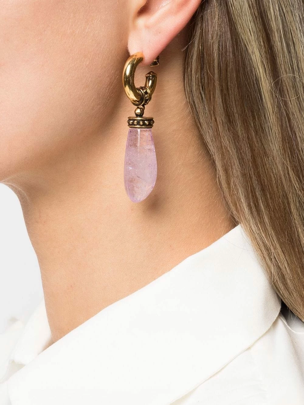 Alexander McQueen Stone pendant earring 2 Alexander McQueen stone pendant earring