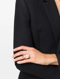 Alexander McQueen stone logo-engraved ring