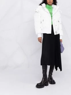 Alexander McQueen graffiti logo-print hooded puffer jacket