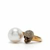 Alexander McQueen pearl-embellished skull ring