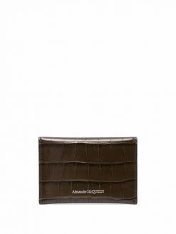 Alexander McQueen embossed crocodile-effect wallet