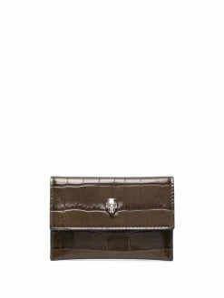 Alexander McQueen embossed crocodile-effect wallet