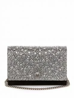 Alexander McQueen skull stud crystal-embellished shoulder bag