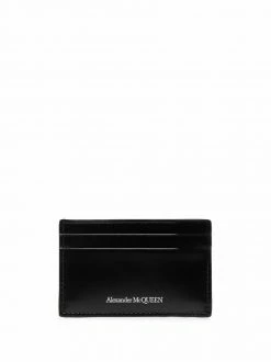 Alexander McQueen embossed logo leather cardholder