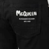 Alexander McQueen embroidered-logo straight-leg jeans