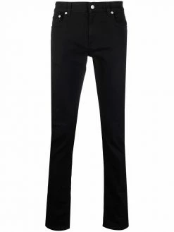 Alexander McQueen embroidered-logo straight-leg jeans