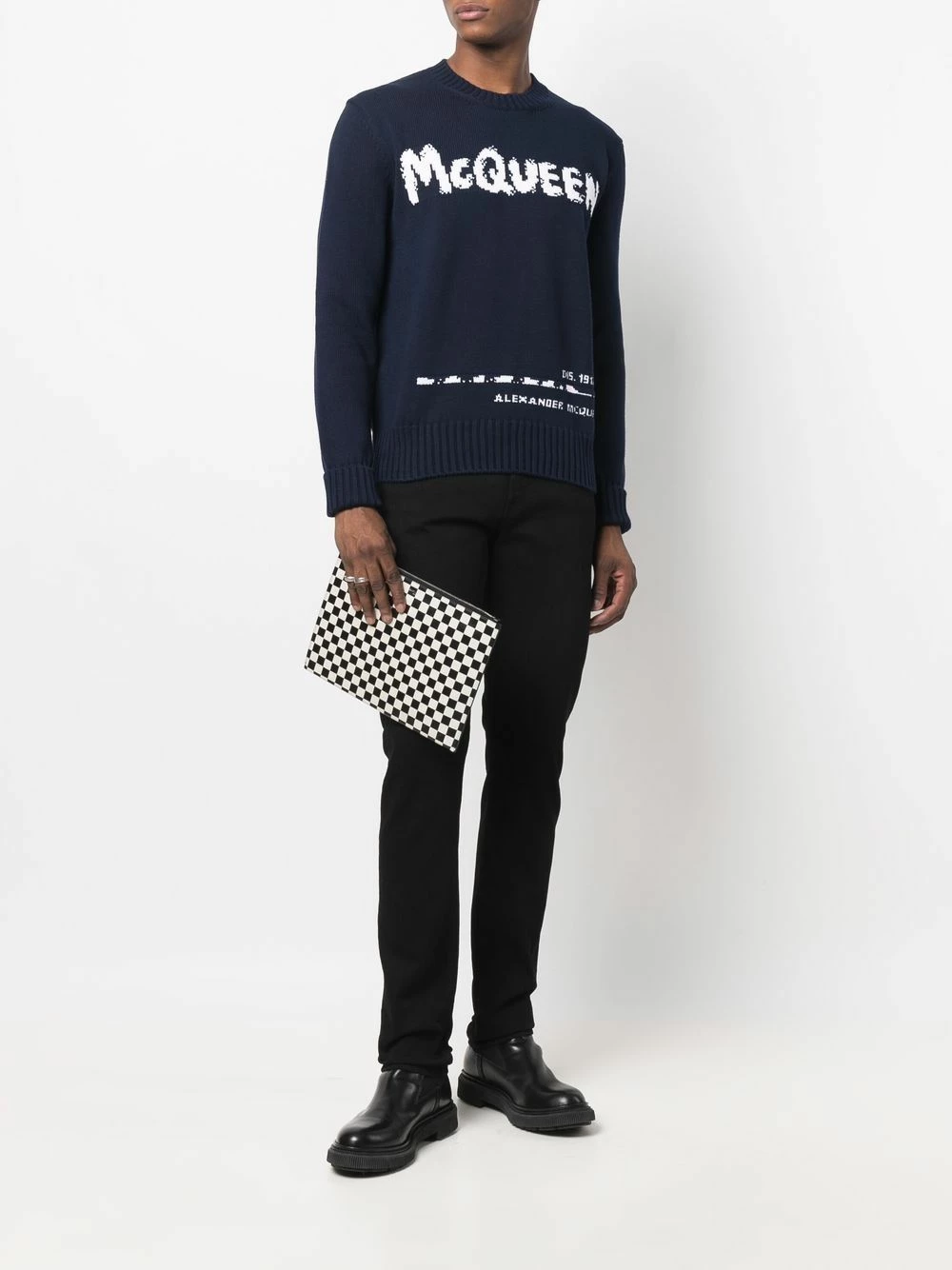 Alexander McQueen Intarsia knit cotton jumper 2 Alexander McQueen intarsia-knit cotton jumper