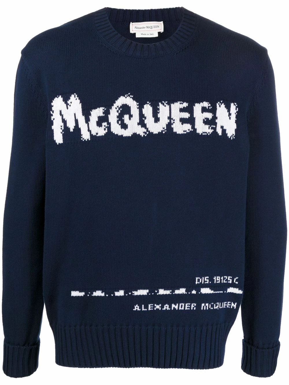 Alexander McQueen Intarsia knit cotton jumper 1 Alexander McQueen intarsia-knit cotton jumper