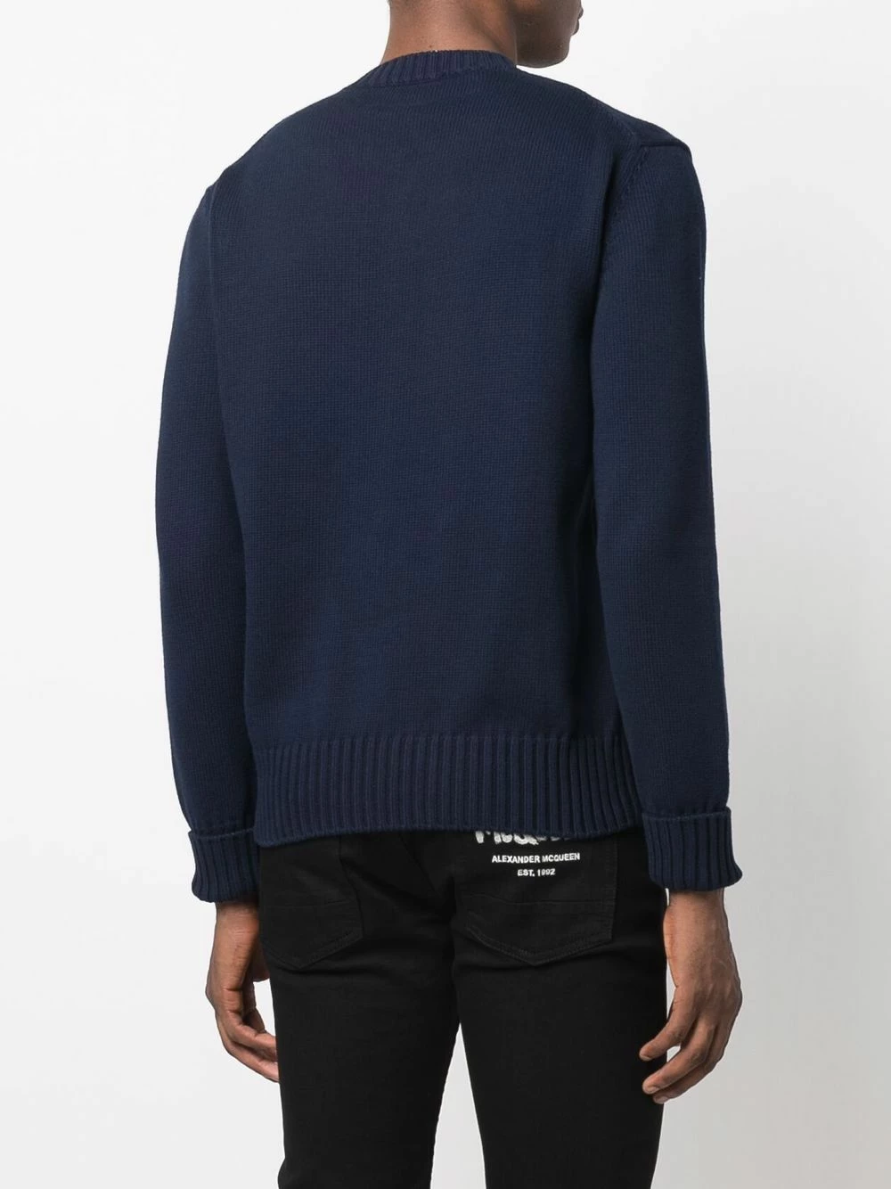 Alexander McQueen Intarsia knit cotton jumper 4 Alexander McQueen intarsia-knit cotton jumper