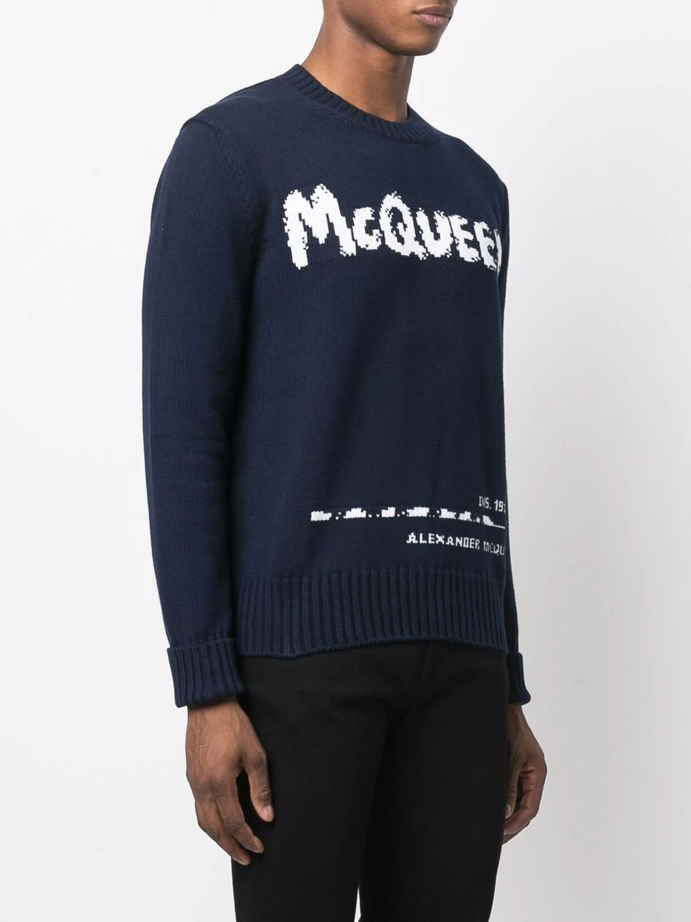 Alexander McQueen Intarsia knit cotton jumper 3 Alexander McQueen intarsia-knit cotton jumper