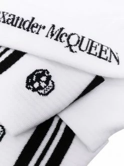 Alexander McQueen logo skull embroidered socks
