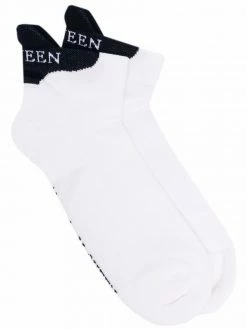 Alexander McQueen logo embroidered ankle socks