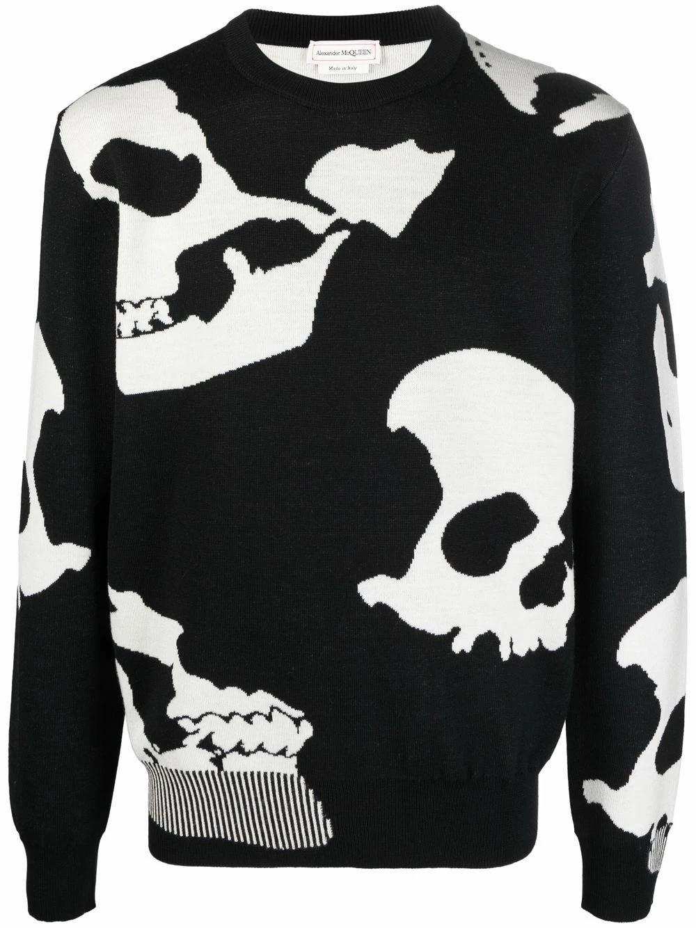 Alexander McQueen Skull print crew neck jumper 1 Alexander McQueen skull-print crew neck jumper