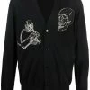 Alexander McQueen skull-patch button-up cardigan