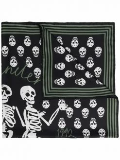 Alexander McQueen Skeleton Biker Skull silk scarf