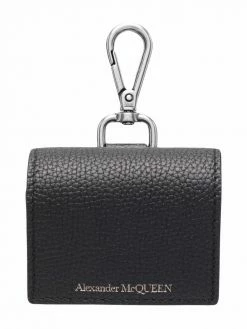 Alexander McQueen logo-lettering leather earpods case