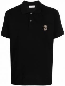 Alexander McQueen crystal-stud polo shirt