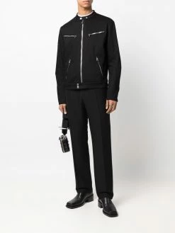 Alexander McQueen biker band collar jacket