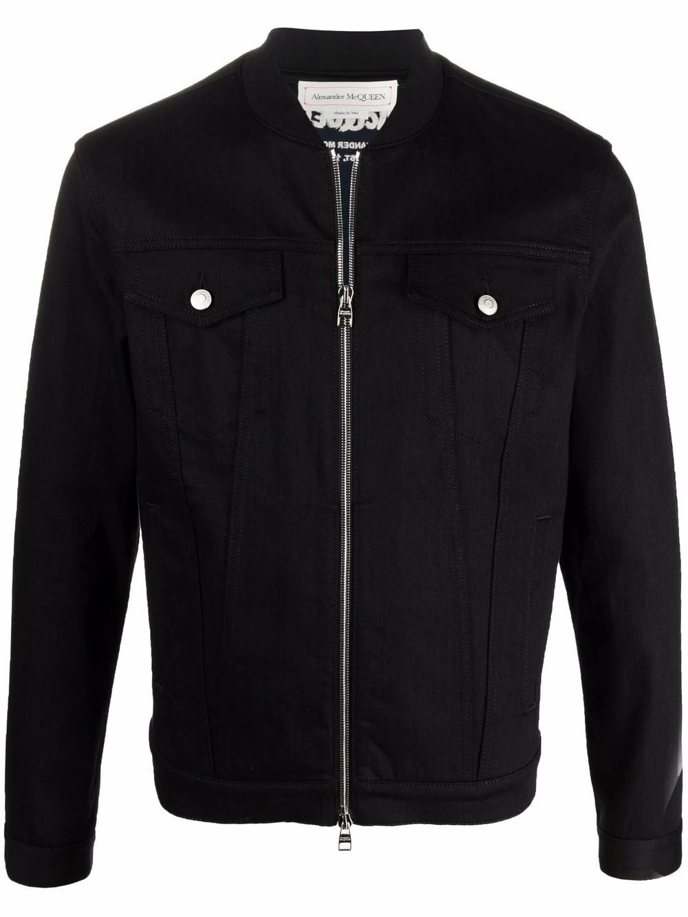 Alexander McQueen Zipped denim jacket 1 Alexander McQueen zipped denim jacket