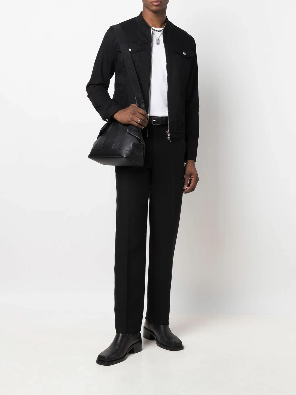 Alexander McQueen Zipped denim jacket 2 Alexander McQueen zipped denim jacket