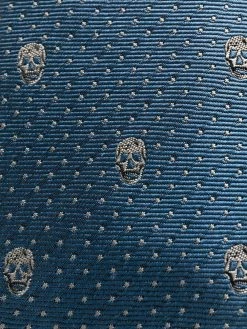 Alexander McQueen skull-jacquard silk tie