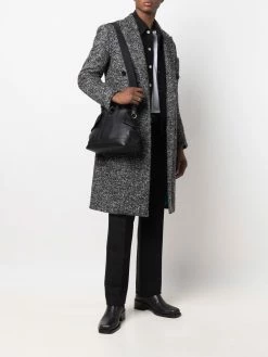 Alexander McQueen engraved-logo leather shoulder bag