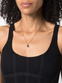 Alexander McQueen crystal encrusted skull necklace