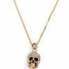 Alexander McQueen crystal encrusted skull necklace