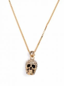 Alexander McQueen crystal encrusted skull necklace