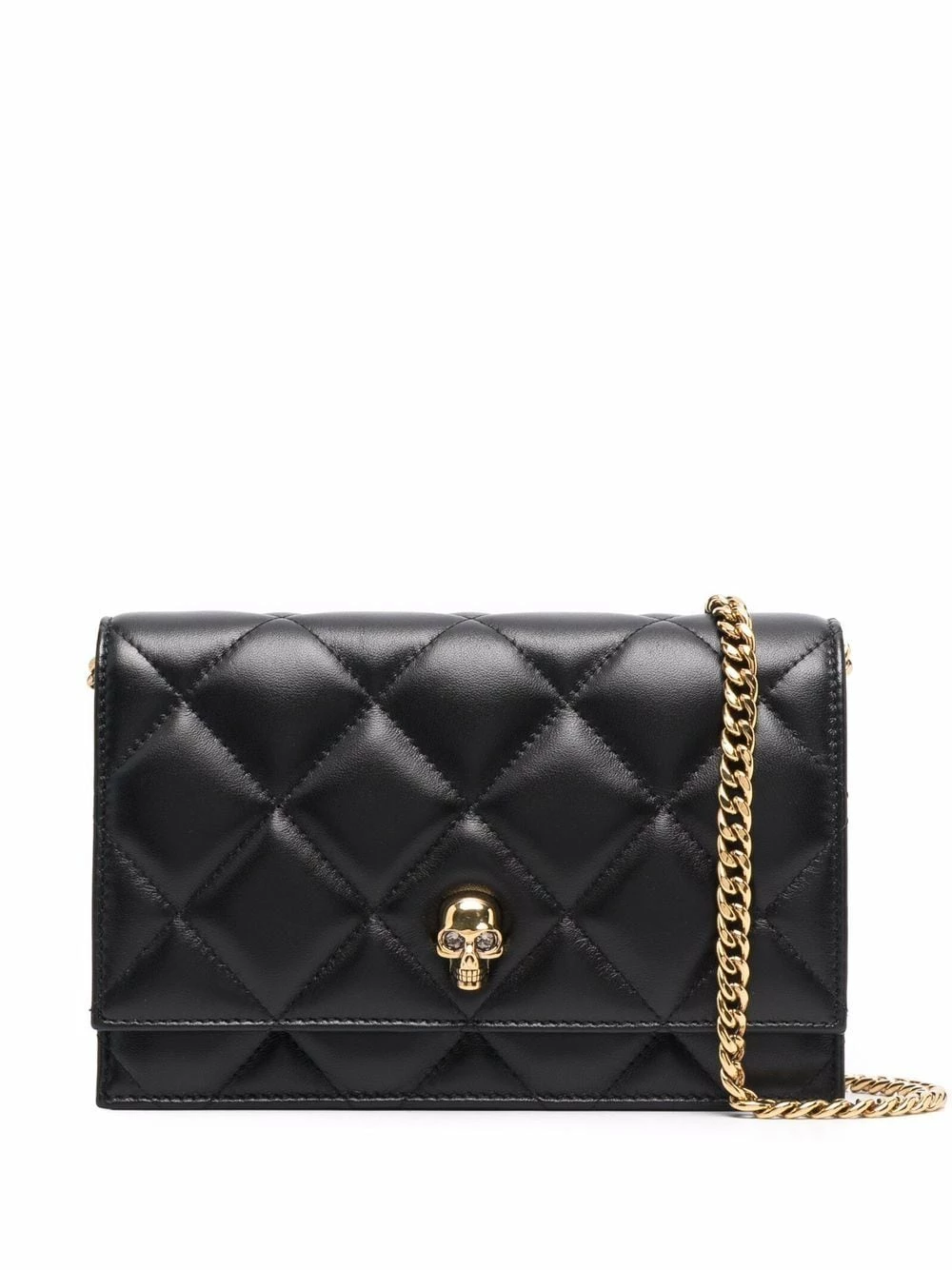 Alexander McQueen Skull logo quilted clutch 1 Alexander McQueen skull-logo quilted clutch