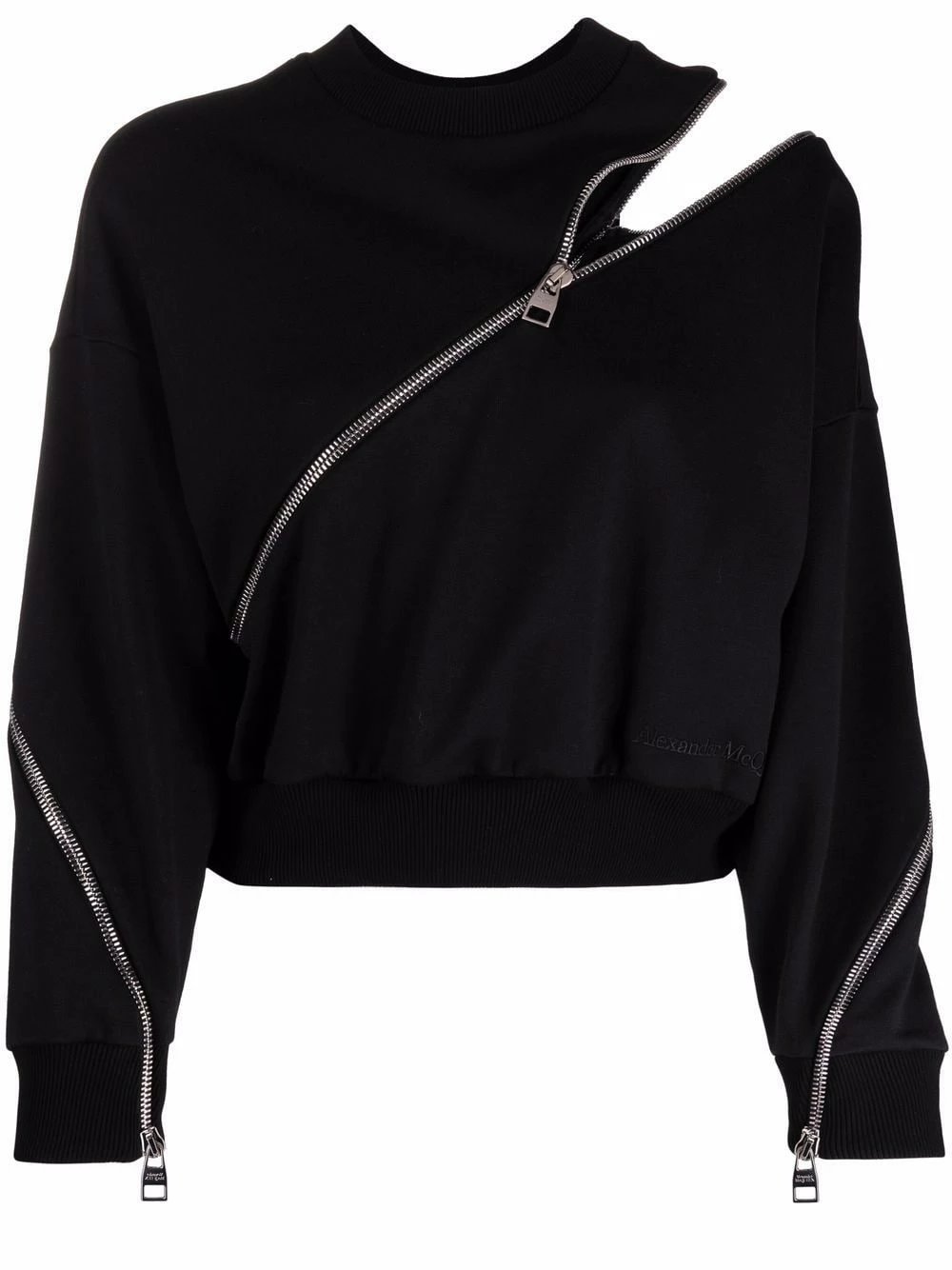 Alexander McQueen Cut out cotton sweatshirt 1 Alexander McQueen cut-out cotton sweatshirt