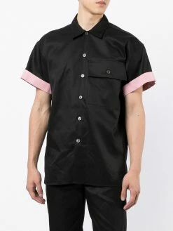 Alexander McQueen contrast-cuff cotton shirt