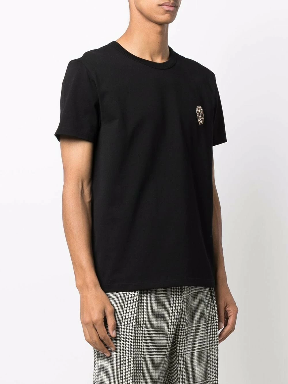 Alexander McQueen Skull studded cotton T shirt 3 Alexander McQueen skull-studded cotton T-shirt