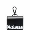 Alexander McQueen logo-print leather AirPods pouch
