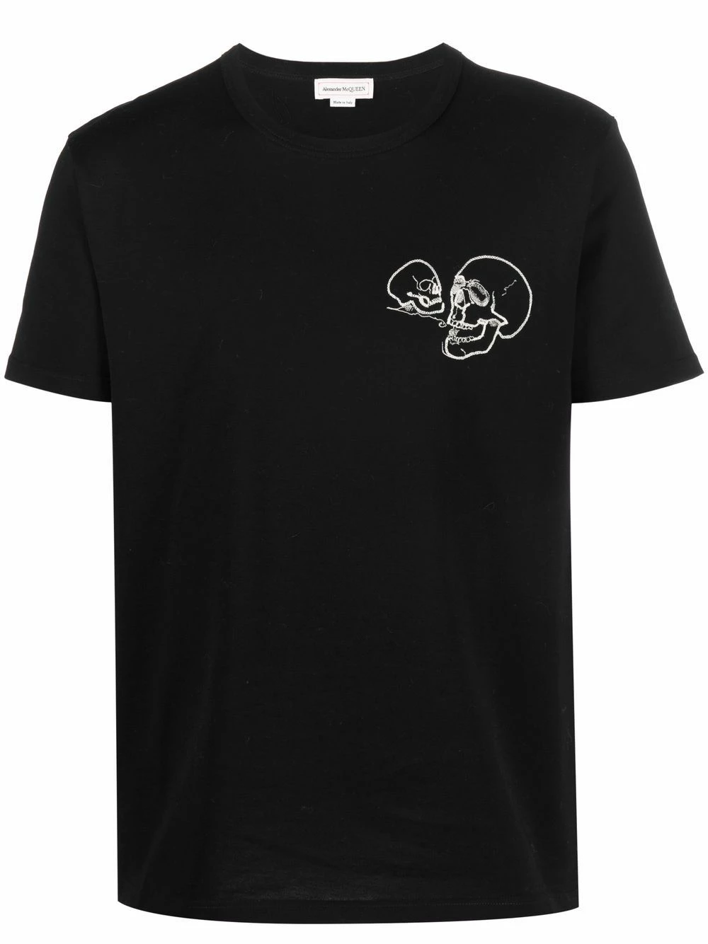 Alexander McQueen Skull embroidered T shirt 1 Alexander McQueen skull-embroidered T-shirt