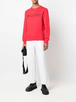 Alexander McQueen embroidered-logo cotton sweatshirt