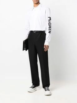Alexander McQueen button-up logo-sleeve shirt