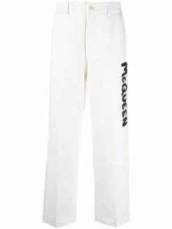 Alexander McQueen logo straight leg trousers