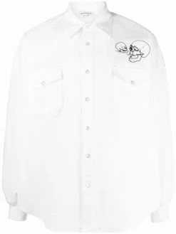 Alexander McQueen skull-embroidered cotton shirt