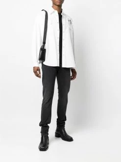 Alexander McQueen skull-embroidered cotton shirt