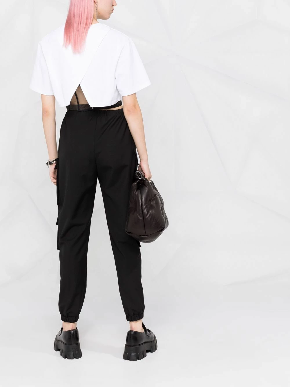 Alexander McQueen Cropped corset T shirt 6 Alexander McQueen cropped corset T-shirt