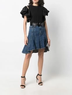 Alexander McQueen asymmetric denim skirt