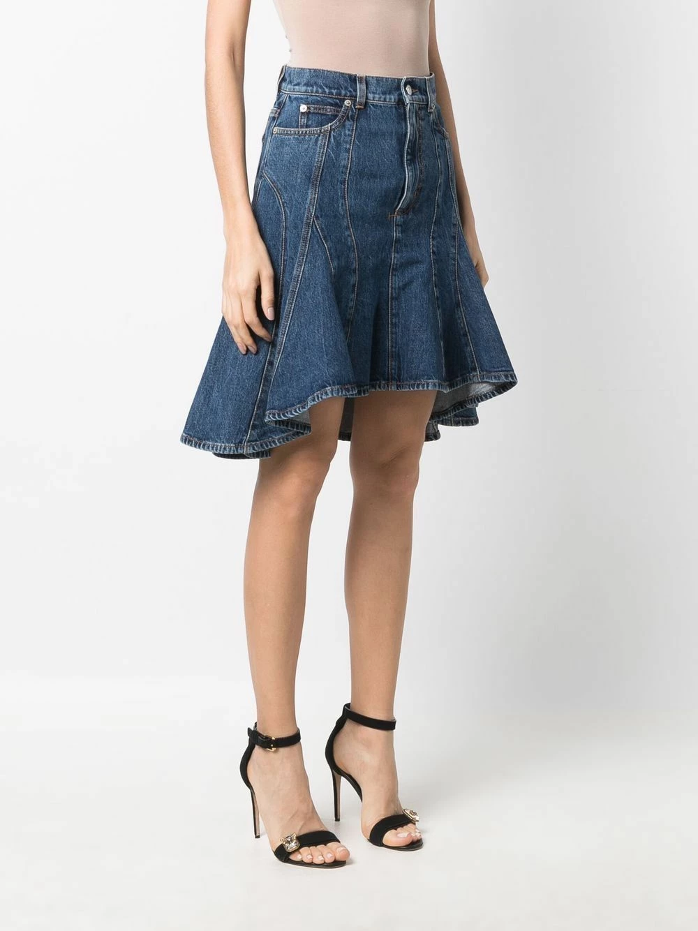 Alexander McQueen Asymmetric denim skirt 3 Alexander McQueen asymmetric denim skirt