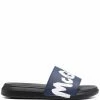 Alexander McQueen logo-print slippers