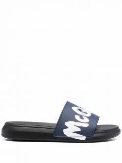 Alexander McQueen logo-print slippers