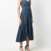Alexander McQueen corset-style fluted denim dress