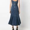 Alexander McQueen corset-style fluted denim dress