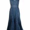 Alexander McQueen corset-style fluted denim dress